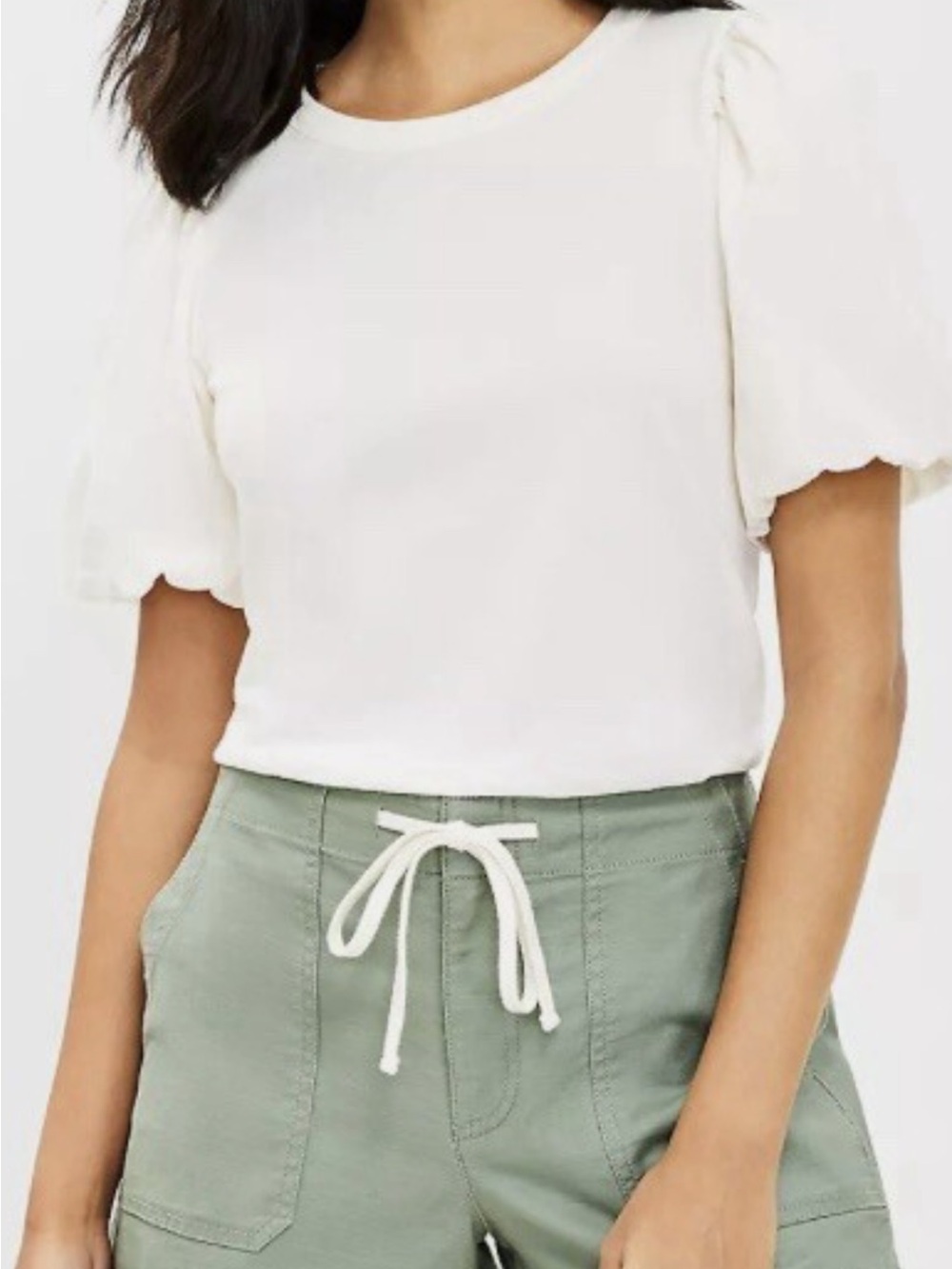 NWOT Loft bubble sleeve top